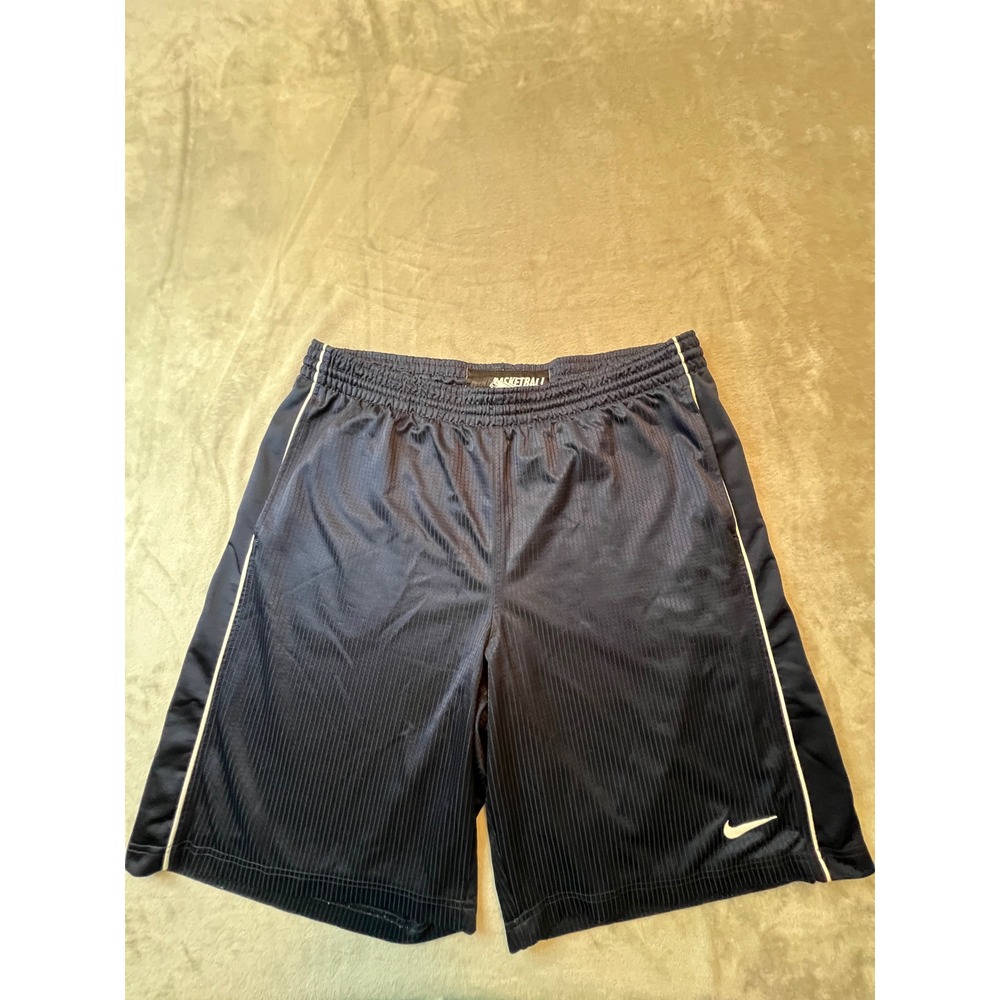 Nike Basketball Shorts‎ Mens Large Blue Good Striped Mesh Athletic Gym